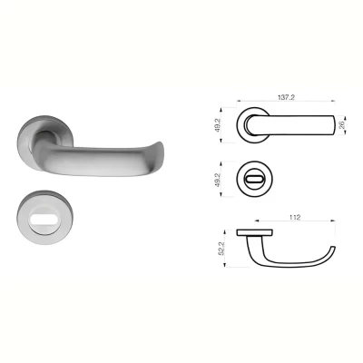 Imagen del producto: Media Manija Picaporte Latina 2 Currao Giratoria C/roseta