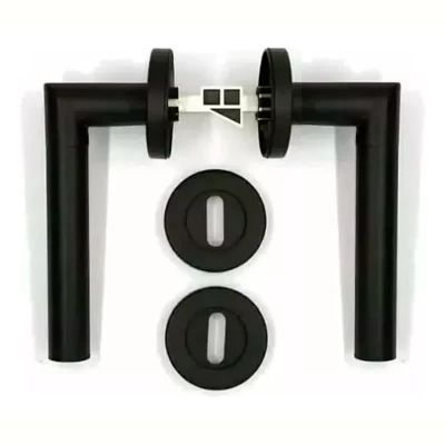 Imagen del producto: Manija Picaporte Currao Reggio Doble Negra T/tropea