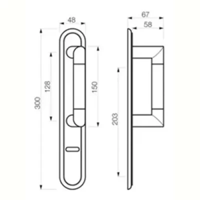 Imagen del producto: Manijon Puerta Tropea Currao C/plaqueta Ajuste Universal Platil