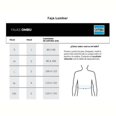 Imagen del producto: Faja Lumbar Ombu Reforzada Seguridad Industrial Trabajo