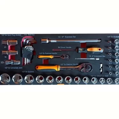 Imagen del producto: Kit De Herramientas 80 Pzs En Caja Metalica Lusqtoff Naranja