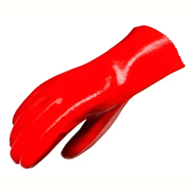 Imagen principal del producto: Guante De Pvc Entelado Prentex Premiun Corto 30cm Para Acidos Rojo