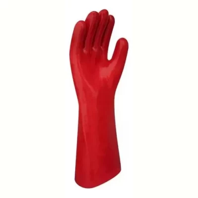 Imagen del producto: Guante De Pvc Entelado Prentex Premiun Corto 30cm Para Acidos Rojo