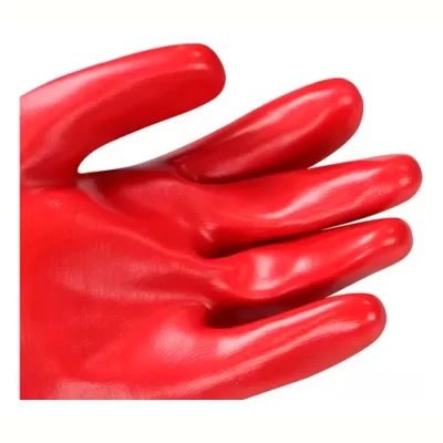 Imagen del producto: Guante De Pvc Entelado Prentex Premiun Corto 30cm Para Acidos Rojo