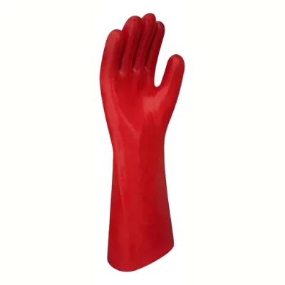 Imagen principal del producto: Guante De Pvc Entelado Prentex Premiun Largo 40cm Para Acidos Rojo