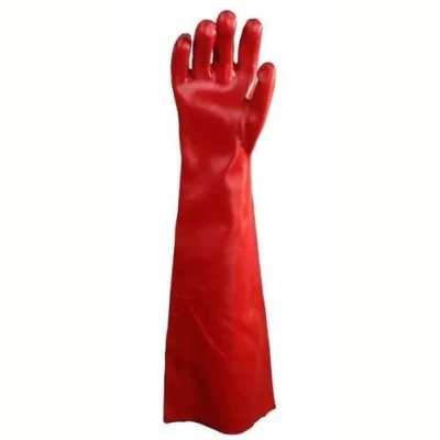Imagen principal del producto: Guante De Pvc Entelado Prentex Premiun Largo 60cm Para Acidos Rojo