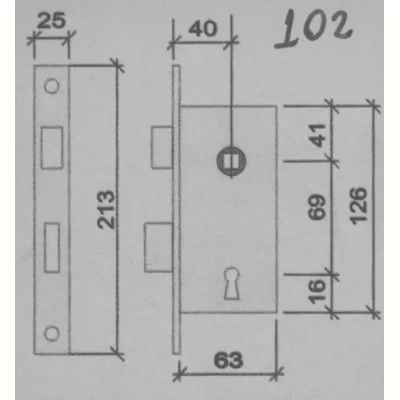 Imagen del producto: Cerradura Prive 102 Frente Largo Puerta Interior Plateado Izquierdo