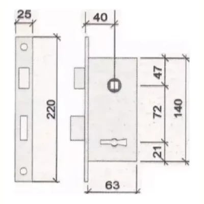 Imagen del producto: Cerradura Para Puerta Abatible Prive 200 Plateado Acabado Zincado D