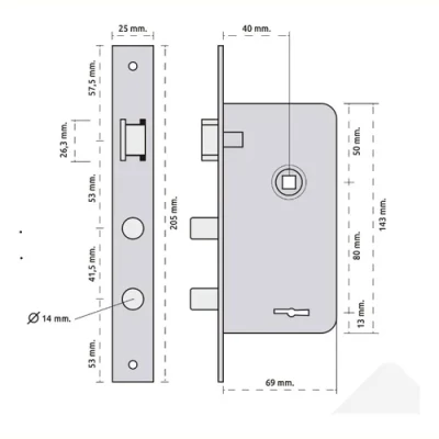 Imagen del producto: Cerradura De Seguridad Prive 2007 Doble Perno Reforzada Izquierdo