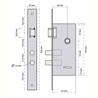 Imagen del producto: Cerradura Prive 205 Simil Kallay 4002 Trabex 6625 Derecha