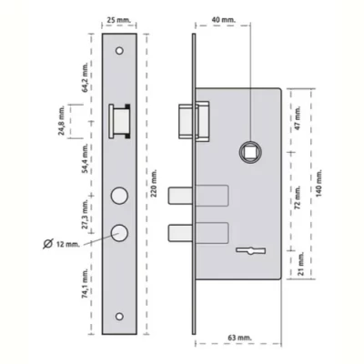 Imagen del producto: Cerradura Prive 205 Simil Kallay 4002 Trabex 6625 Izquierda