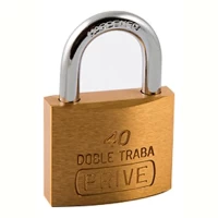 Foto principal de Candado De Bronce Macizo De 40mm Doble Traba Prive 701 Dorado
