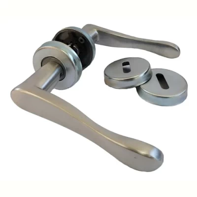 Imagen principal del producto: Manija Picaporte Limay Rialpa Doble Balancin Aluminio Cepillado