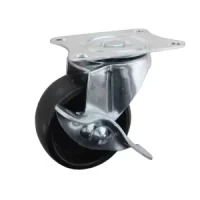 Foto principal de Rueda Goma Negra 40MM C/Base y Freno