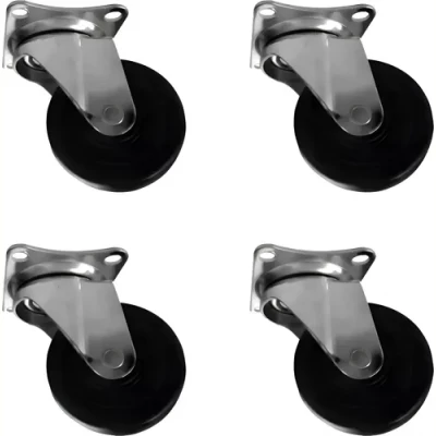 Imagen del producto: Rueda Goma Negra C/Base 75MM